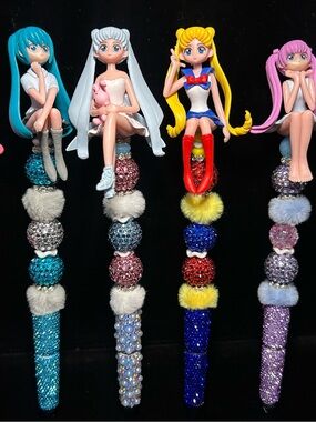 Sailor moon beaded pen bundle set of 6